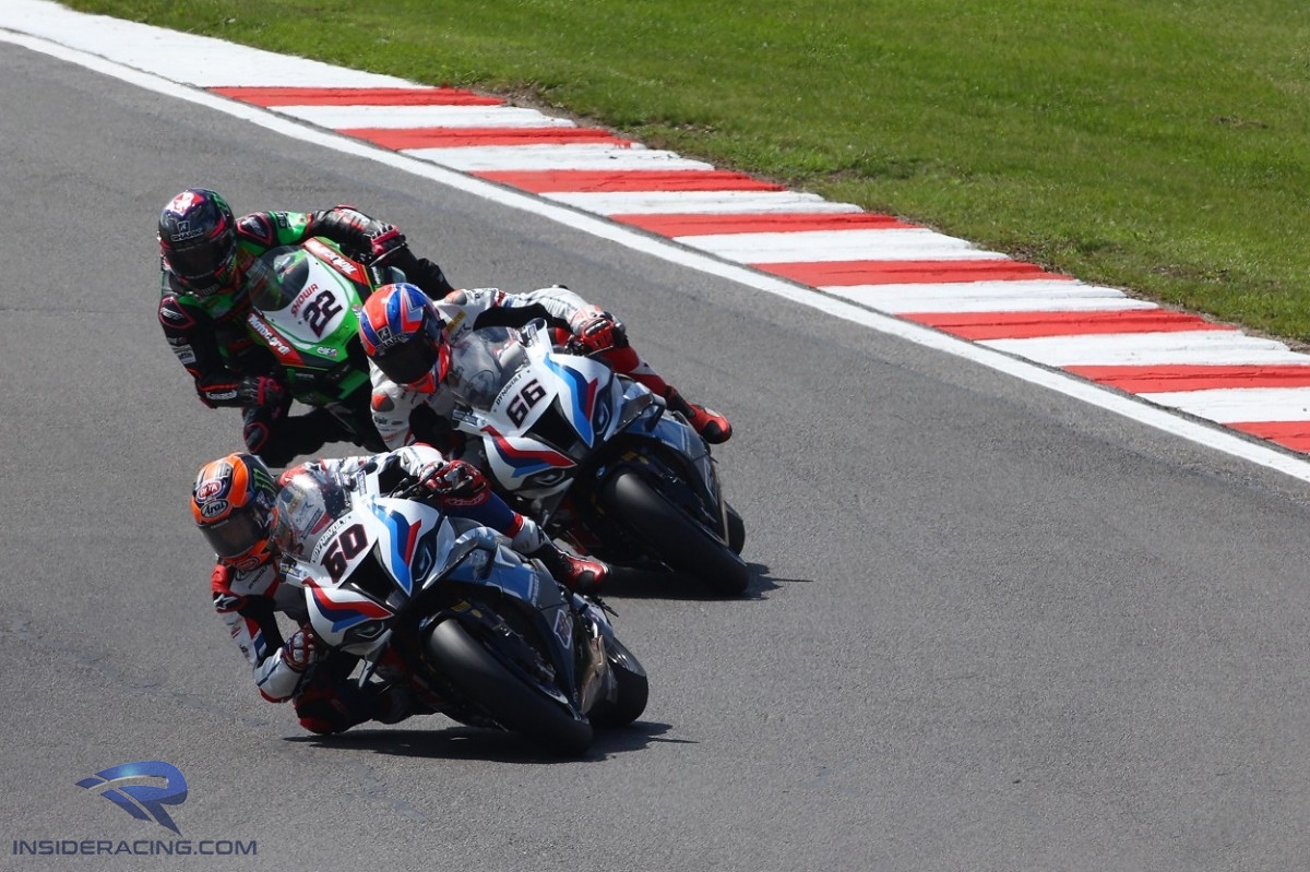 Alex Lowes Kawasaki Racing Team WorldSBK Michael van der Mark and Tom Sykes BMW Motorrad WorldSBK Team battling for third - InsideRacing.com Alex Lowes Kawasaki Racing Team WorldSBK Michael van der Mark and Tom Sykes BMW Motorrad WorldSBK Team battling for third