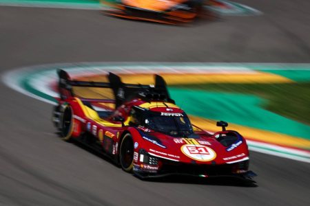 Ferrari's Imola FP1 pace hints at home race strength in wet-to-dry opening.